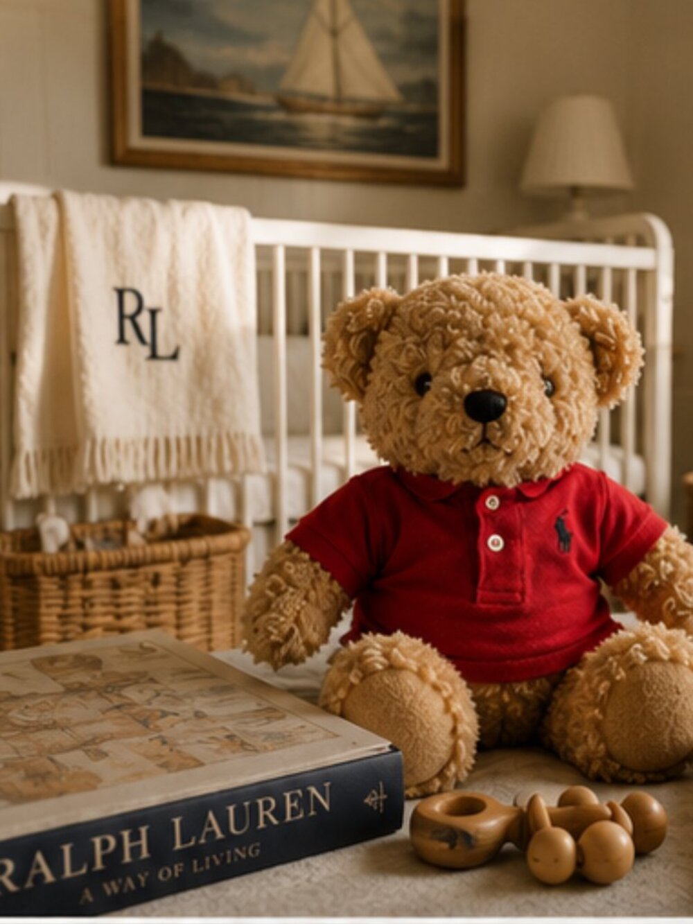 Ralph Lauren Polo Teddy Bear Collectible Heirloom Plush Red Polo